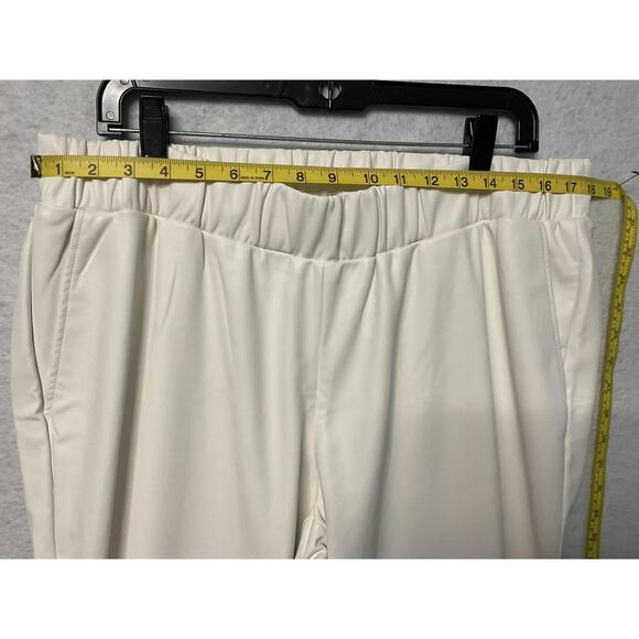 Lisadnyc The Drop Pants Womens 2XL Cream Faux Leather Pull On High Rise Pockets - Picture 6 of 11